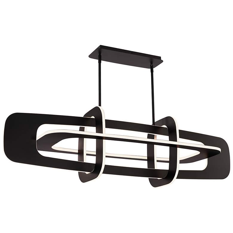 Image 2 Vesta 14.13"H x 50.13"W 8-Light Linear Chandelier in Black