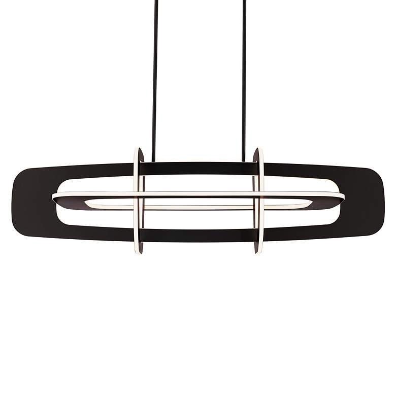 Image 3 Vesta 14.13"H x 50.13"W 8-Light Linear Chandelier in Black more views