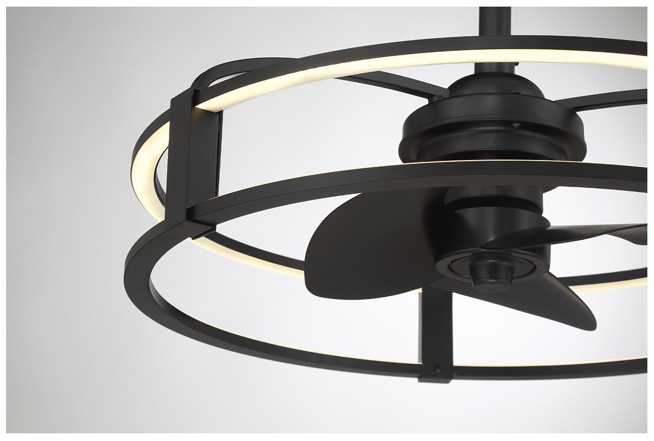 Image 6 Vesta LED Fan D'Lier in Matte Black (Fandelier) more views