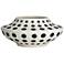 Vestia Matte Black White 11 1/2" Wide Dot Ceramic Vase