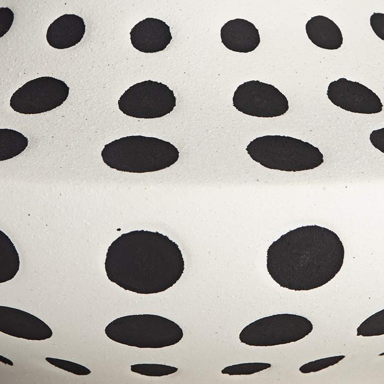 Image 4 Vestia Matte Black White 11 1/2" Wide Dot Ceramic Vase more views