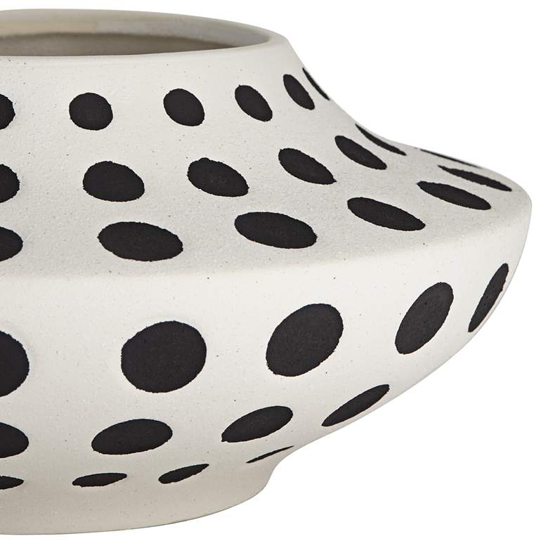 Image 5 Vestia Matte Black White 11 1/2" Wide Dot Ceramic Vase more views