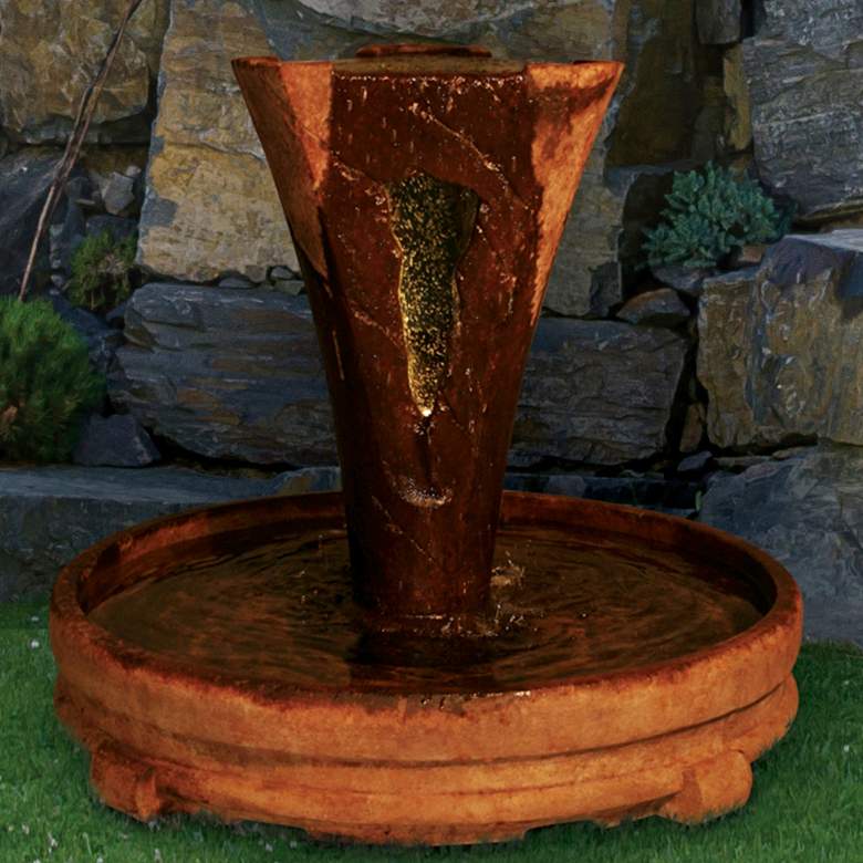Image 1 Vesuvio 45" High Relic Roho Outdoor Fountain with Light