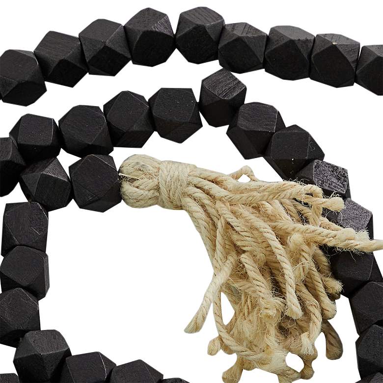 Image 2 Vesuvius Matte Black Wood Square Decorative Garland more views