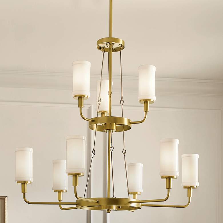 Image 1 Vetivene 39 3/4" Wide Natural Brass 9-Light Chandelier