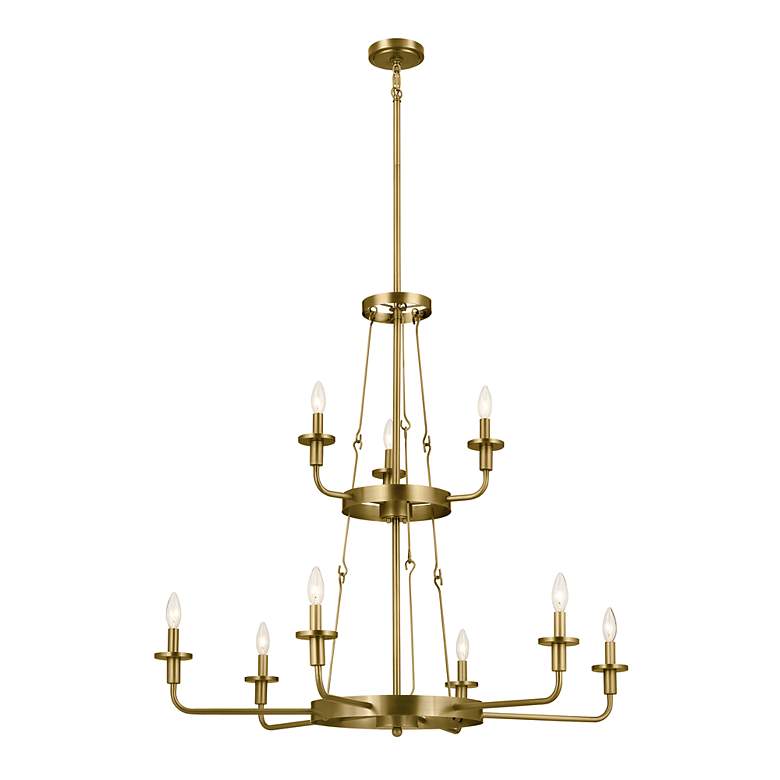 Image 7 Vetivene 39 3/4" Wide Natural Brass 9-Light Chandelier more views