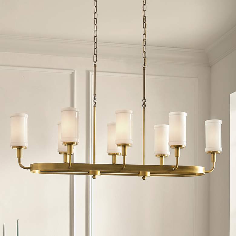 Image 2 Vetivene 46 1/2"W Natural Brass 8-Light Linear Chandelier