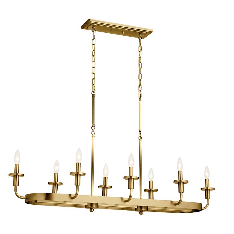Image 6 Vetivene 46 1/2"W Natural Brass 8-Light Linear Chandelier more views
