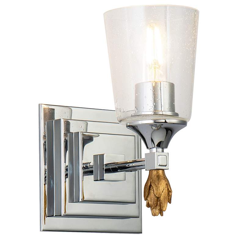 Image 1 Vetiver 1 Light Wall Sconce in Polished Chrome with Gold Accent