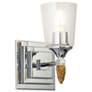 Vetiver 1 Light Wall Sconce in Polished Chrome with Gold Accent
