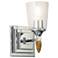 Vetiver 1 Light Wall Sconce in Polished Chrome with Gold Accent