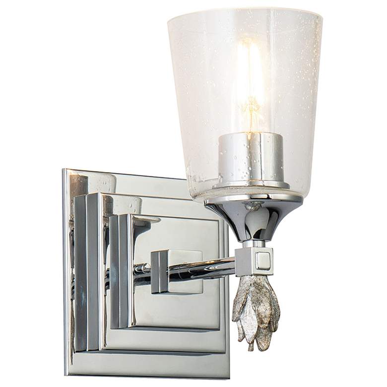 Image 1 Vetiver 1 Light Wall Sconce in Polished Chrome with Silver Accent