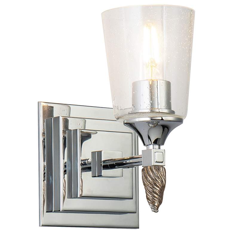 Image 1 Vetiver 1 Light Wall Sconce in Polished Chrome with Silver Accent