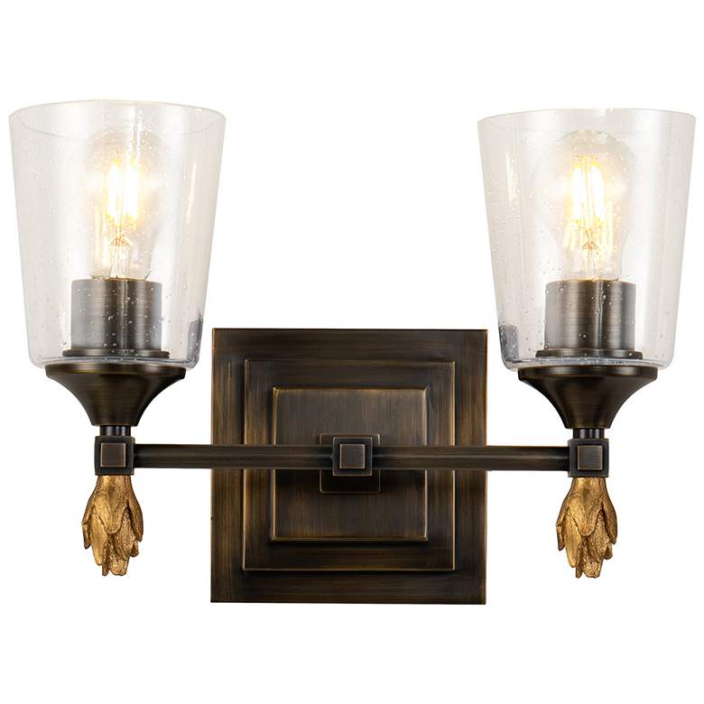 Image 1 Vetiver 2-Light Dark Bronze With Gold Accents