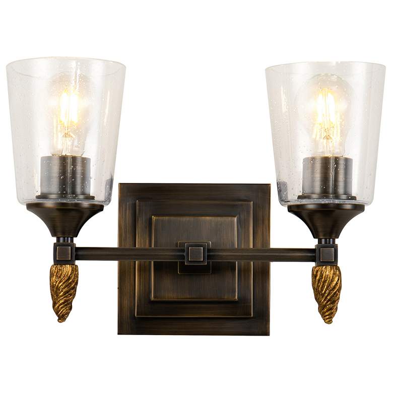 Image 1 Vetiver 2-Light Dark Bronze With Gold Accents