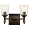 Vetiver 2-Light Dark Bronze With Gold Accents