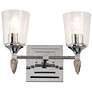 Vetiver 2 Light Vanity in Polished Chrome with Silver Accent