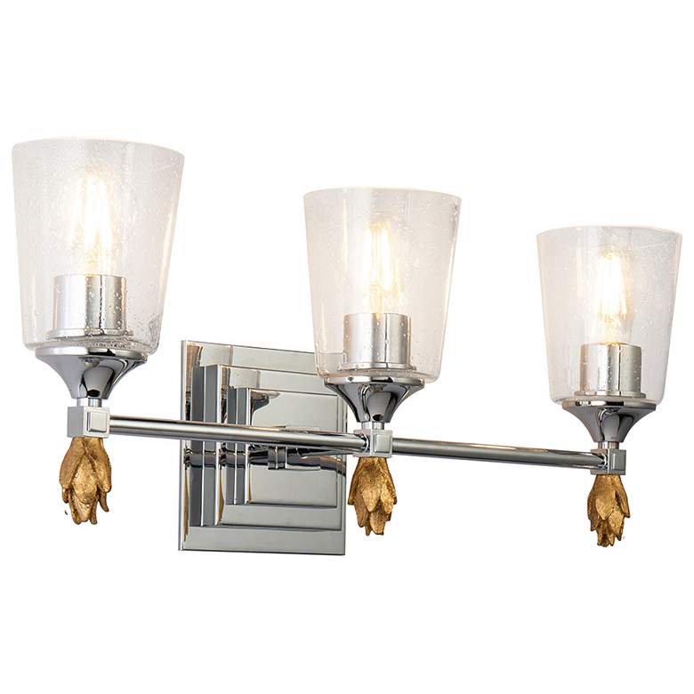 Image 1 Vetiver 3 Light Vanity in Polished Chrome with Gold Accent
