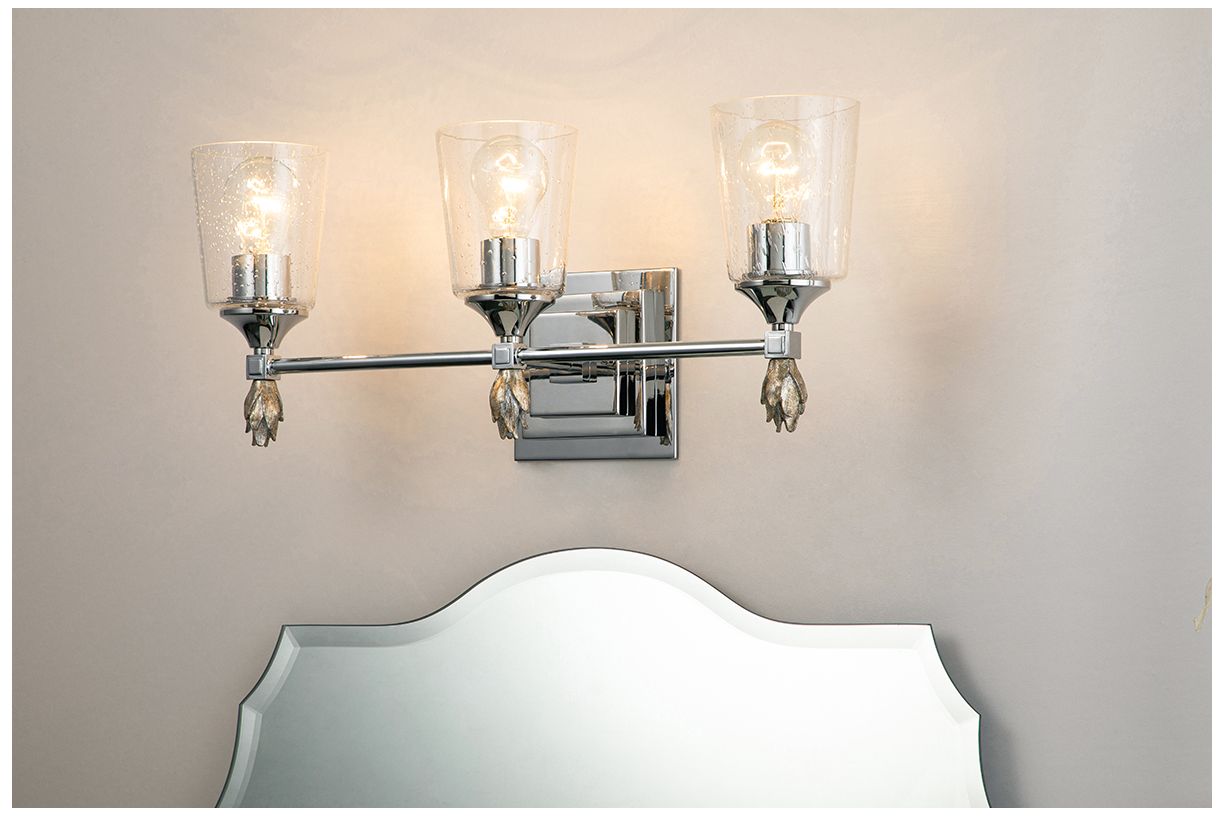 Image 2 Vetiver 3 Light Vanity in Polished Chrome with Silver Accent more views