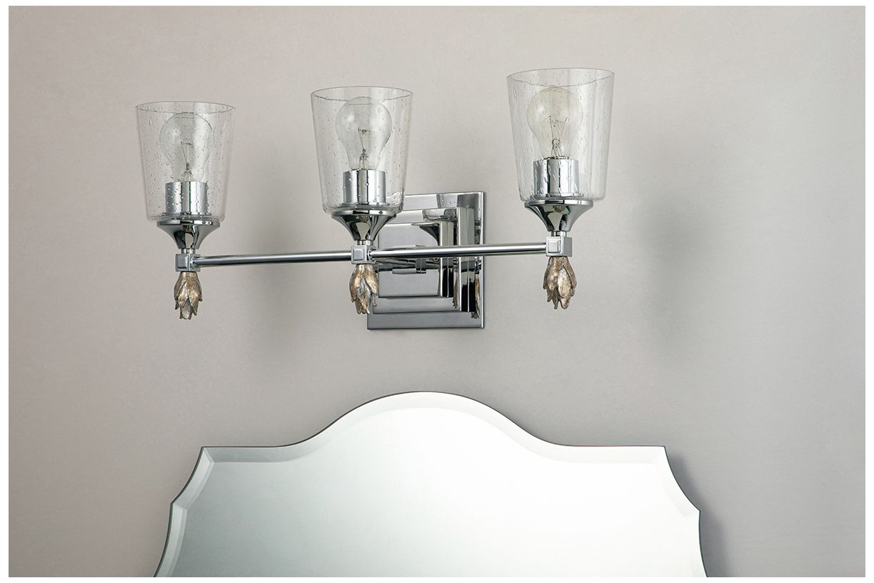Image 3 Vetiver 3 Light Vanity in Polished Chrome with Silver Accent more views
