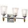 Vetiver 3 Light Vanity Light in Polished Chrome with Gold Accent