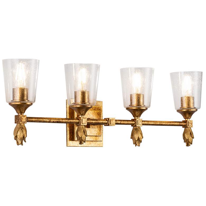 Image 1 Vetiver 31 1/2" Wide Refined Gold 4-Light Bath Light