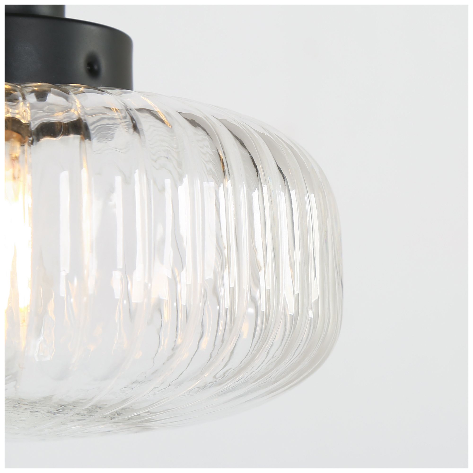 Image 2 Vetra Modern Matte Black 7.1" Wide 1-Light Fluted Clear Glass Wall Sconce more views