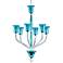 Vetrai 31" Wide Teal and Clear Glass Chandelier