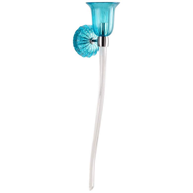 Image 1 Vetrai 33 inch High Teal Murano Style Glass Wall Sconce