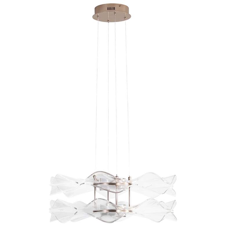 Image 1 Vetrina LED 2-Light Pendant in Light Gold with Clear Glass Shade