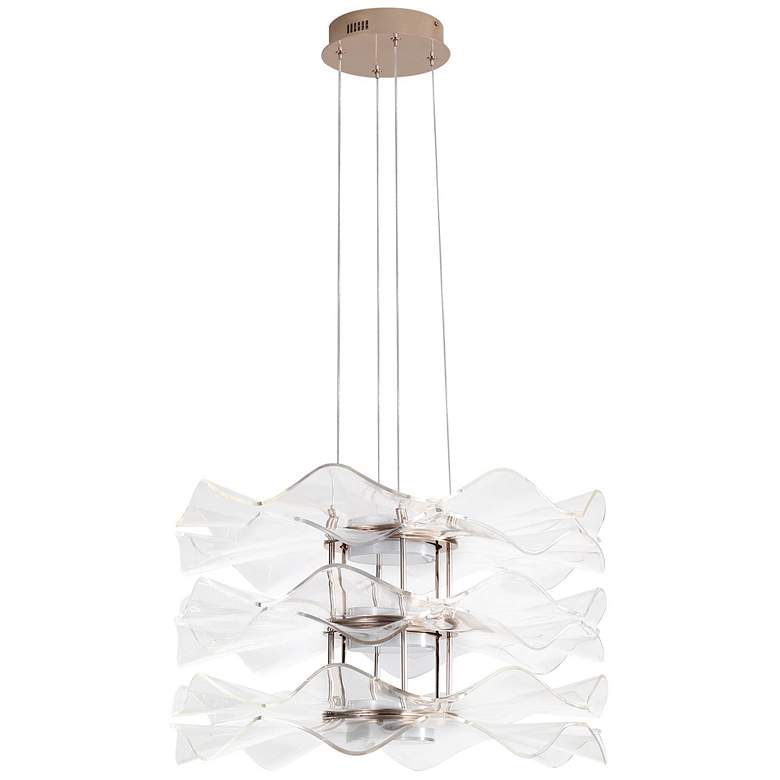 Image 1 Vetrina LED 3-Light Pendant in Light Gold with Clear Glass Shade