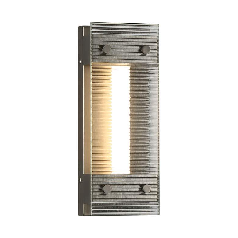 Image 1 Vexera 4.7" Wide Black Brushed 1-Light LED Rectangular Wall Sconce