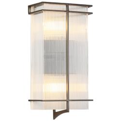 Vexera 7.5" Wide Black Brushed 2-Light Rectangular Wall Sconce