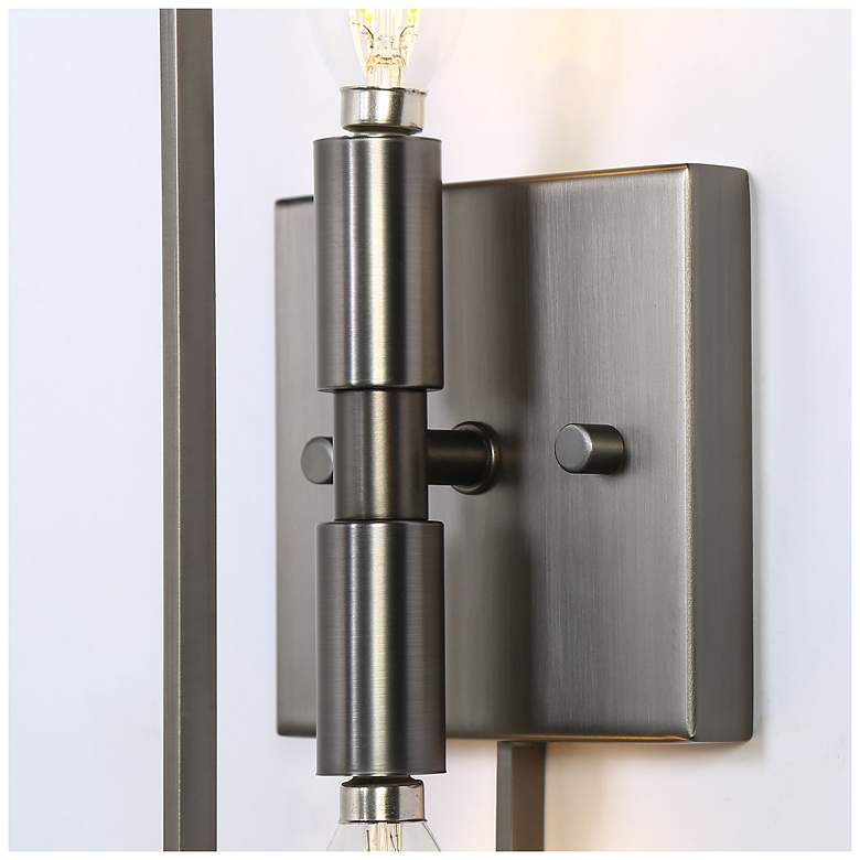 Image 3 Vexera 7.5" Wide Black Brushed 2-Light Rectangular Wall Sconce more views