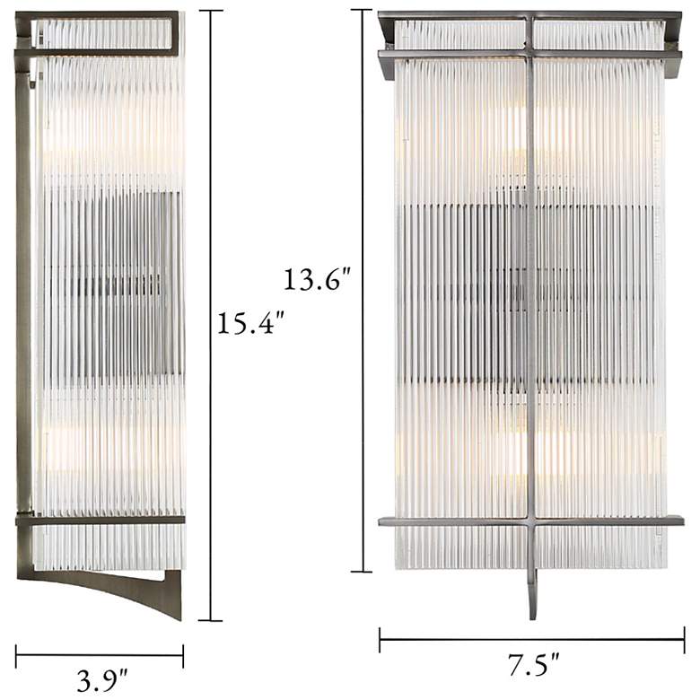 Image 5 Vexera 7.5" Wide Black Brushed 2-Light Rectangular Wall Sconce more views