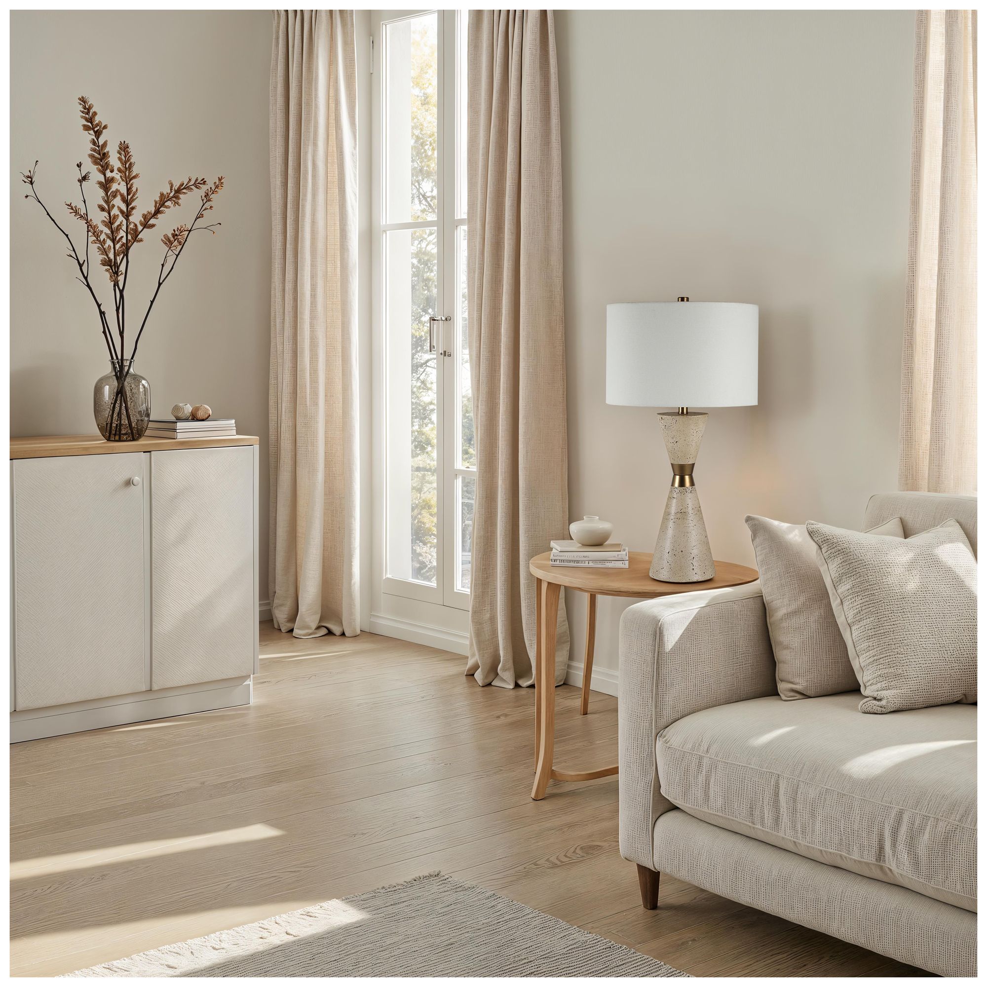 Image 3 Veza 28.75" Height Table Lamps, Faux Beige Travertine more views