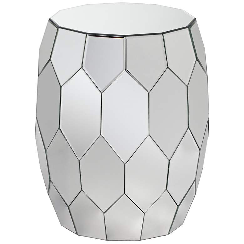 Image 2 Vezzena 22 inch High Mirrored Geometric End Table
