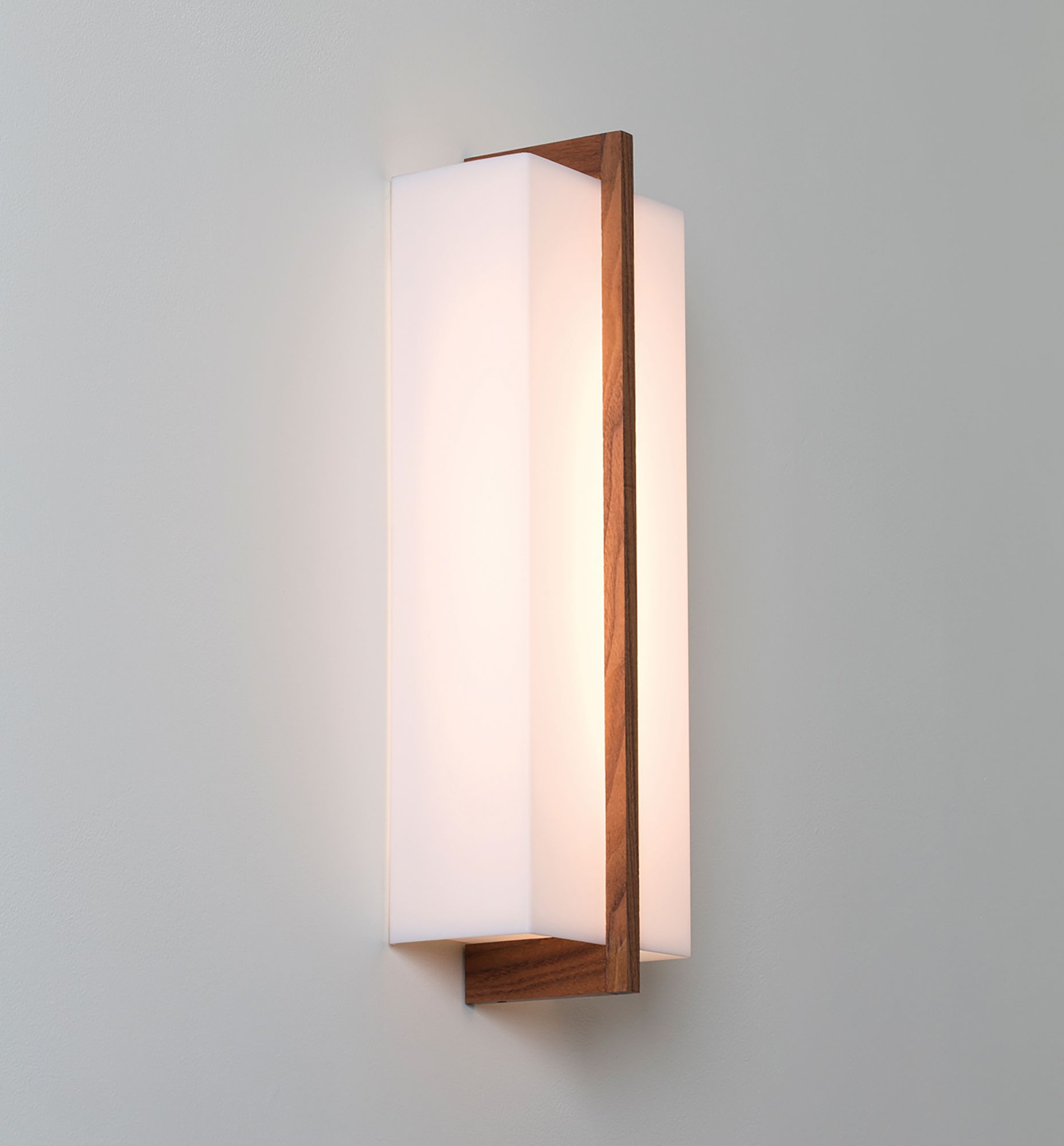 Via 18" High Walnut Dimmable 2700K LED Sconce - Made to Order