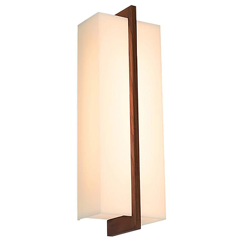 Image 2 Via 8" Walnut Dimmable 2700K LED Sconce