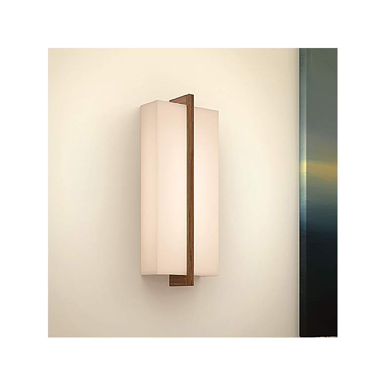 Image 1 Via 8" Walnut Dimmable 2700K LED Sconce