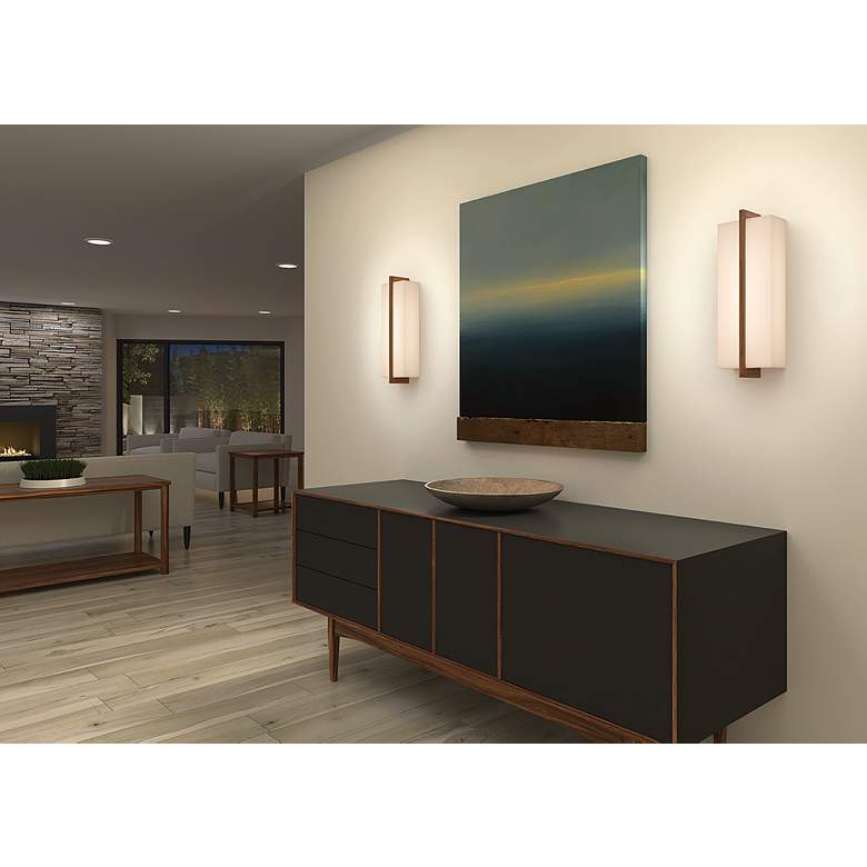 Image 3 Via 8" Walnut Dimmable 2700K LED Sconce more views