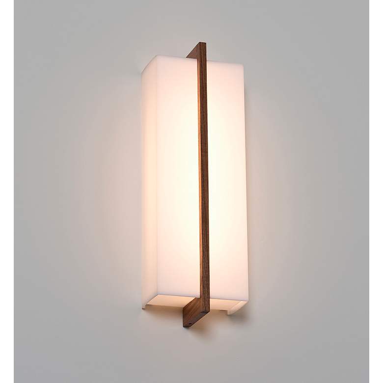 Image 5 Via 8" Walnut Dimmable 2700K LED Sconce more views