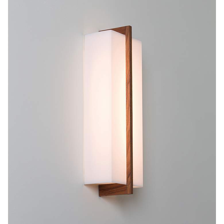 Image 6 Via 8" Walnut Dimmable 2700K LED Sconce more views