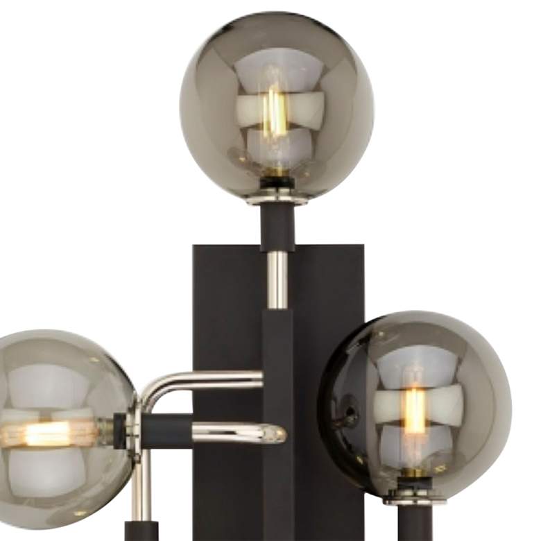 Image 2 Viaggio 19 inch Wide Black with Smoke Glass 6-Light Wall Sconce more views