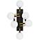 Viaggio 19" Wide Black with White Glass 6-Light Wall Sconce