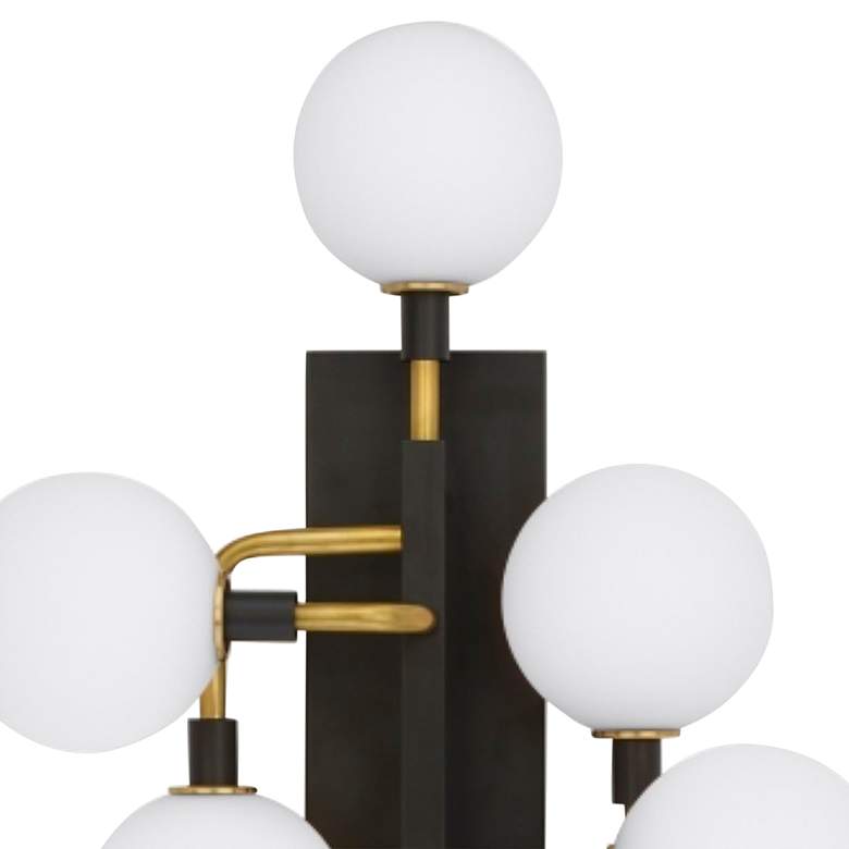 Image 4 Viaggio 19" Wide Black with White Glass 6-Light Wall Sconce more views