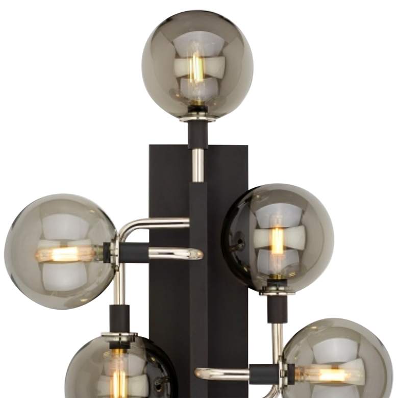 Image 2 Viaggio 19"W Black with Smoke Glass 6-Light LED Wall Sconce more views