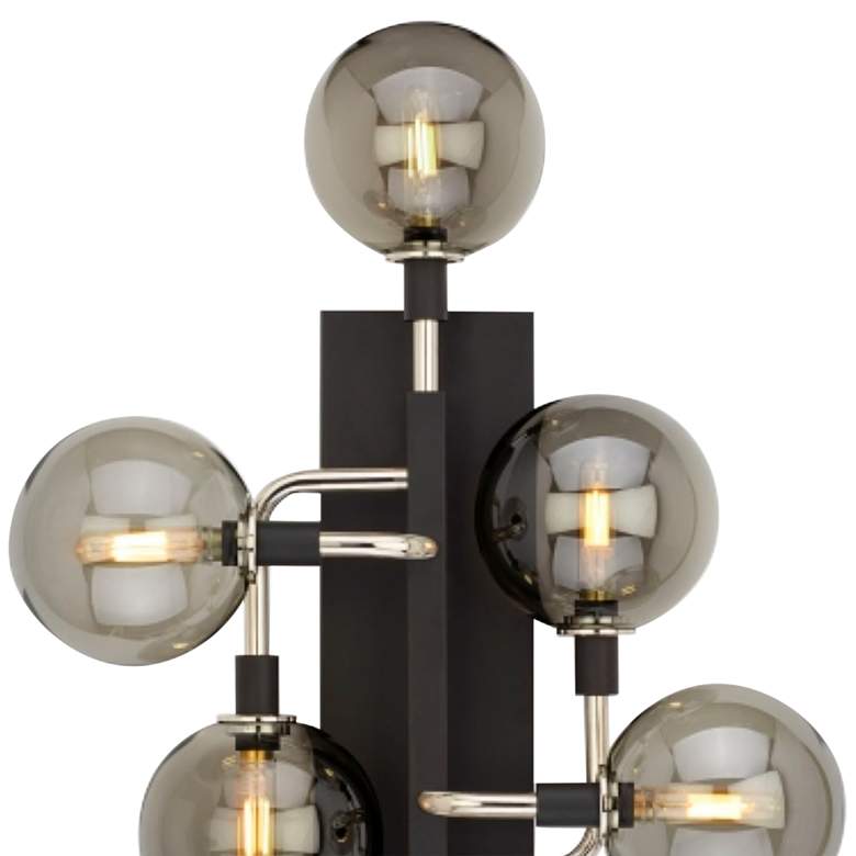 Image 2 Viaggio 19 inchW Black with Smoke Glass 6-Light LED Wall Sconce more views