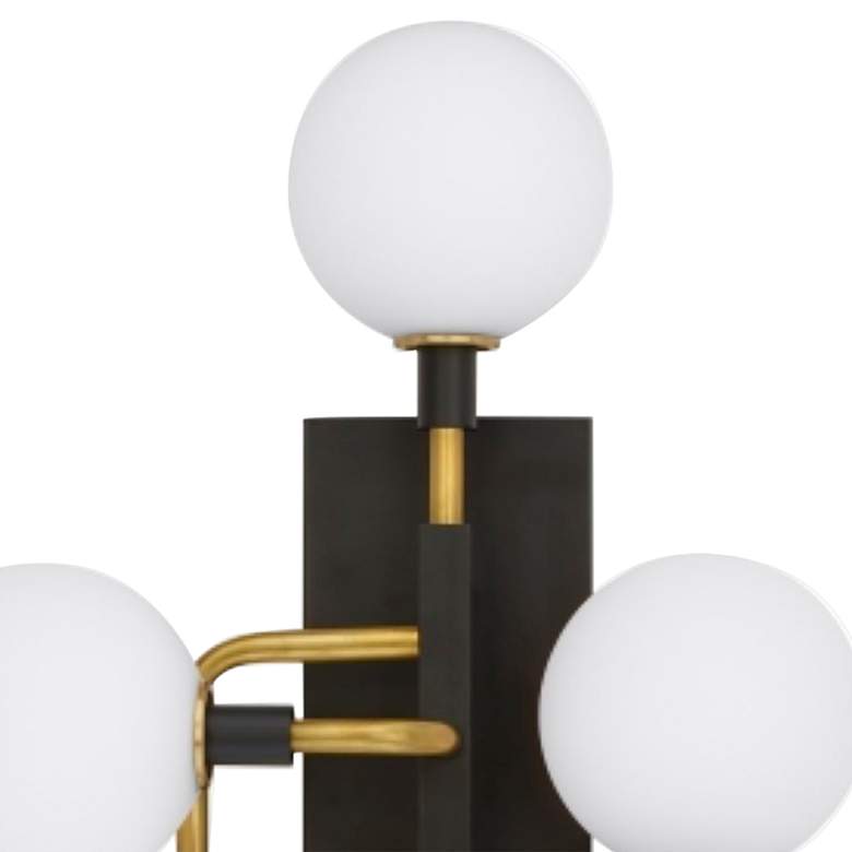 Image 4 Viaggio 19"W Black with White Glass 6-Light LED Wall Sconce more views