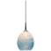 Vibe 5 1/2" Wide Matte Chrome Blue Art Glass Mini Pendant